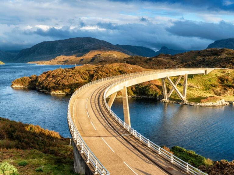 The elegant Kylesku Bridge - part of the 5 Day North Coast 500 Tour